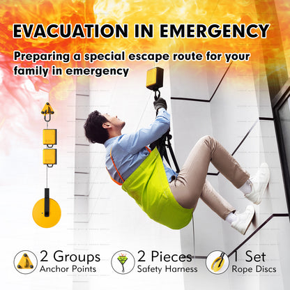 3S LIFT Rescue Unit, Evacuation and Rescue Unit, Suitable for 2-4 people to escape in case of a fire in the whole family, Medium and high-rise living in the home must have 195FT