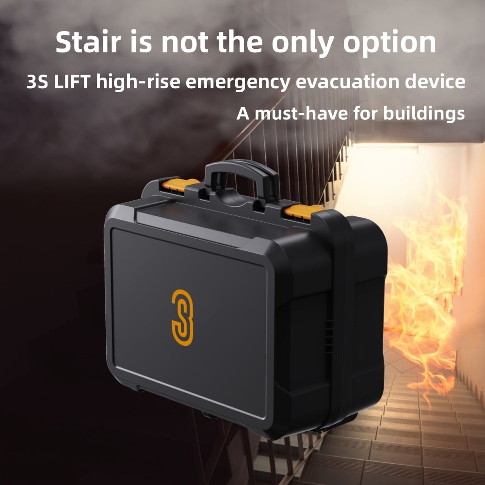 3S LIFT 3-engine version rescue unit, evacuation and rescue unit for 3-6 people family fire escape, essential for families living in medium to high altitude 195 feet for 2-18 floors