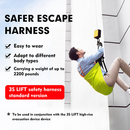 3S LIFT Safety Harness for Fire Escape Device, Standard Size